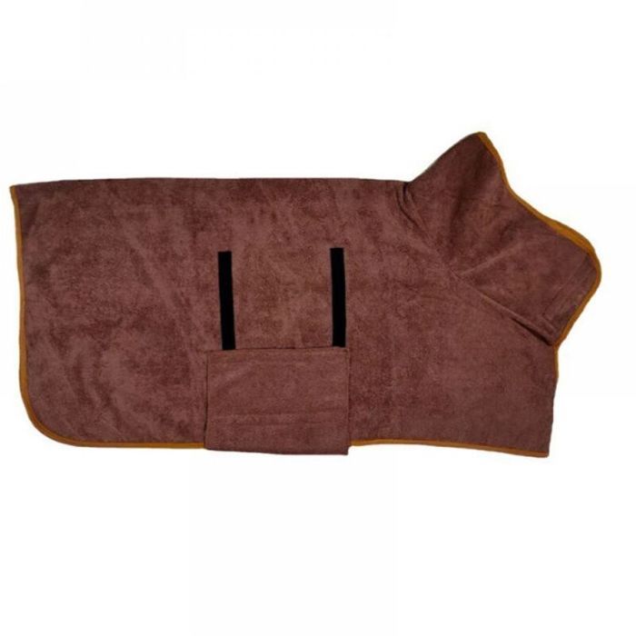 Peignoir pour chien peignoir en microfibre pour chien séchoir pour animaux ultra-absorbant serviette  (couleur café L)