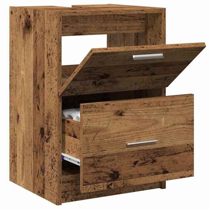Armoire de salle de bain - vidaXL - Meuble sous vasque - Bois ingénierie - Bois ancien - 40x37x59 cm 884gmy69m