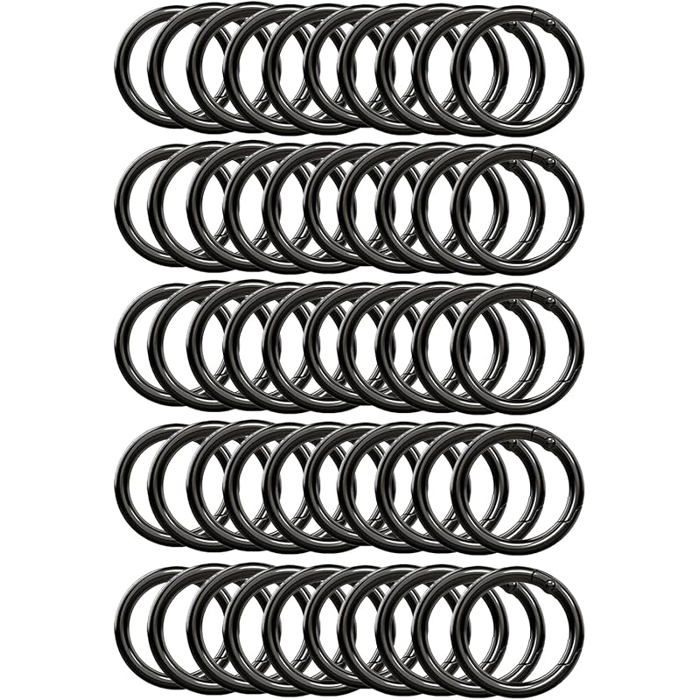 50 Pièces Mousqueton Rond 23 mm Anneaux toriques à Ressort Clip pour Porte Clés Portefeuille Accessoires 50 Gris