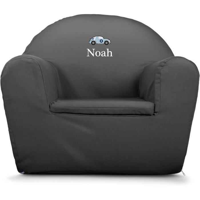 your surprise Fauteuil Enfant Personnalisé Prénom Coton 1-4 Ans Gris