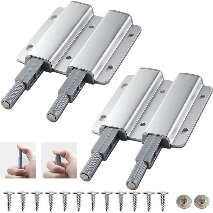 Poussoir Porte Placard Push to Open Aimant Double Poussoir de Porte Loquet Magnetique pour Meuble Armoire Tiroir Touche Latche F