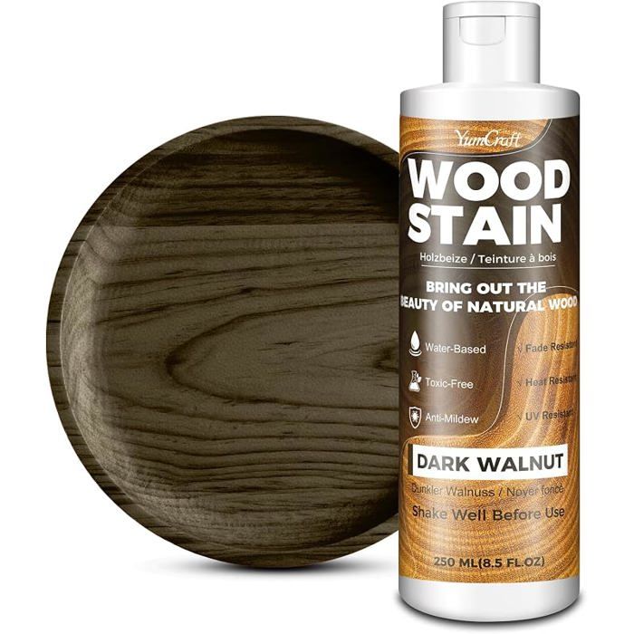 Teinte à Bois 250ml Noyer Foncé à Base EauLasure et Peinture pour Meubles Intérieurs ExtérieursPortes Noyer Foncé TRAITEMENT