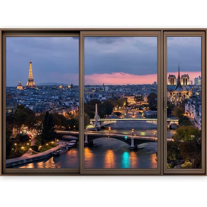 Poster New York Skyline vue d´une fenêtre 140 x 100 cm 