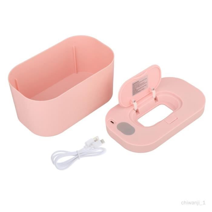 Chauffe-Lingettes Bébé Avec Températures Réglables - Rose, USB, Idéal Pour Changes Confortables Jour Et Nuit