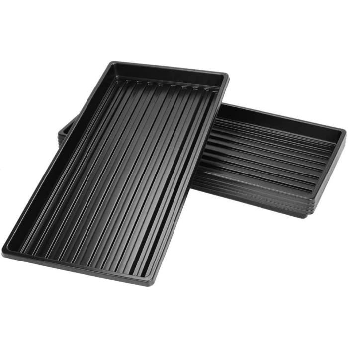 Lot De 6 Plateaux De Germination Plantes - 54x28cm, PP, Avec/sans Trous Drainage, Pour Semis, Jardinage Intérieur - 5
