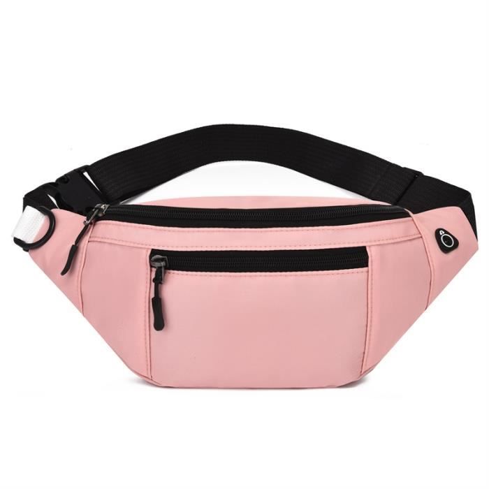 Sac Banane Homme Femme Sac Banane Unisexe avec Prise Casque et Poches a 2 Fermetures a glissiere Ceinture reglable 6 Cdiscount Bagagerie Maroquinerie