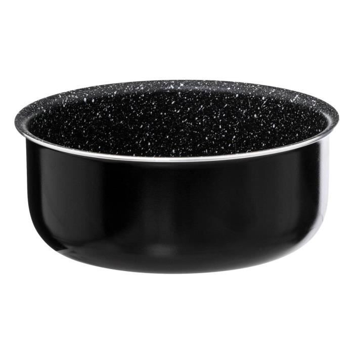 casserole aluminium pressé 18 cm amovible - noir - 5 five simply smart