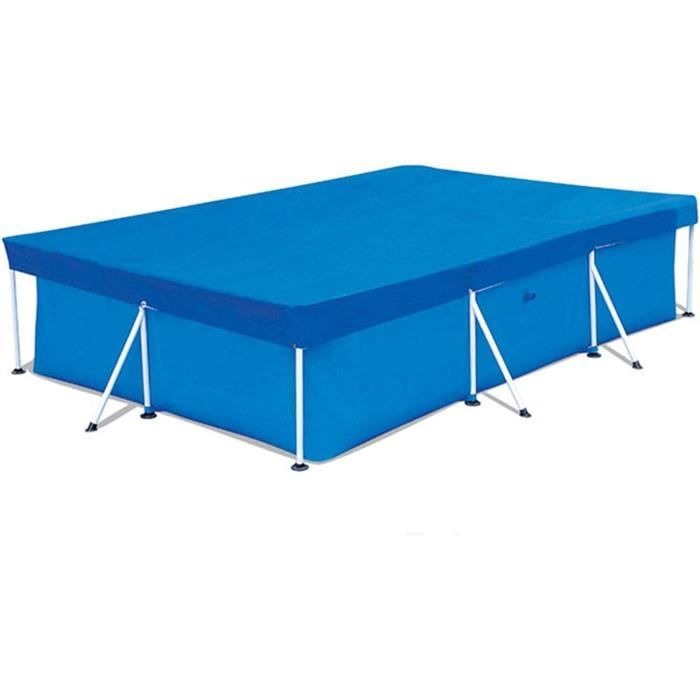 Bâche Piscine Rectangulaire 220x150 Cm – Couverture Anti-Poussière & Anti-UV, Imperméable Et Solide Pour Piscine Hors-Sol Tubulaire Ou Cadre