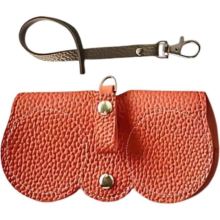Étui à Lunettes Souple En Cuir PU - Pochette De Rangement Portable 20x9 Cm, Doublure Douce - 4