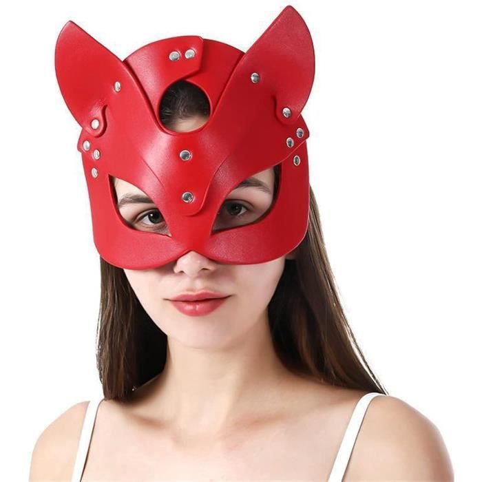 Masque Tigre/Chat HEMOTON - Demi-visage Plastique Blanc, Pour Halloween, Cosplay Et Fêtes