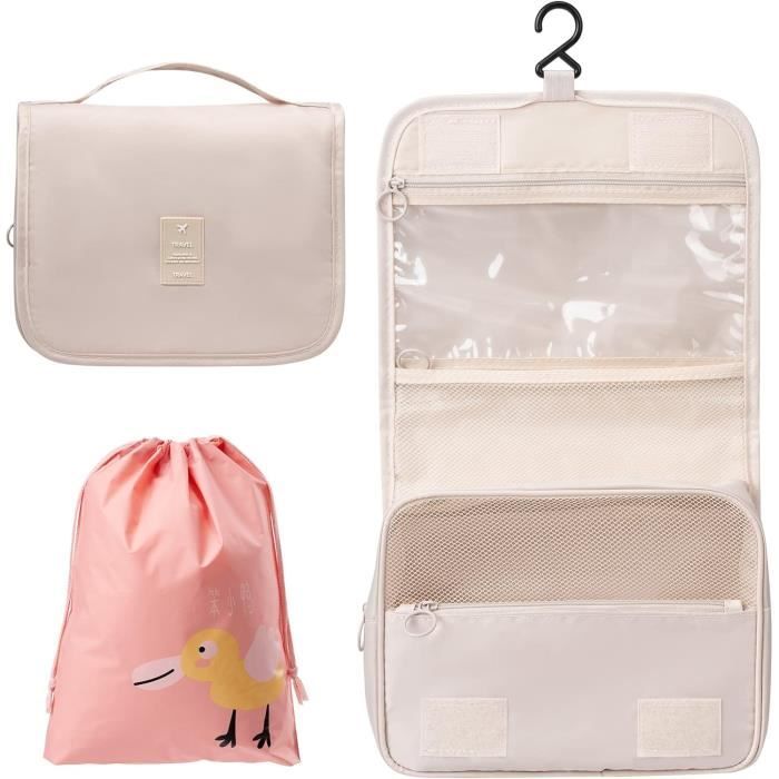 Trousse De Toilette De Voyage Suspendue Homchen - Imperméable, Pliable, Avec Crochet Et Poches Multiples
