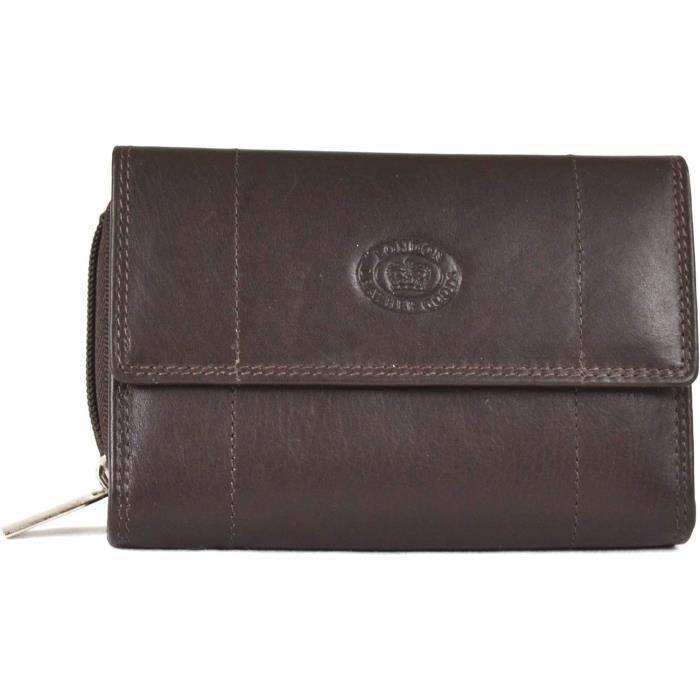 Porte-monnaie Femme En Cuir Nappa Super Souple - Porte-cartes, Plusieurs Compartiments, Fermeture Pression Et Zip Porte-cartes Cuir Souple