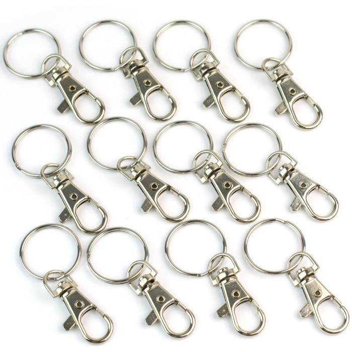 10pcs Anneaux Fermoirs Pivotant Porte-clés en Métal Argent 23mm x 38mm 10pcs Anneaux Fermoirs Pivotant Porte-clés en Métal Argent 23mm x 38mm