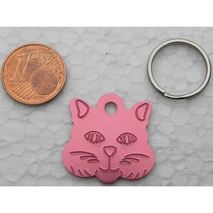 1 Medaille Gravee Pour Chat Chaton Rose Cdiscount
