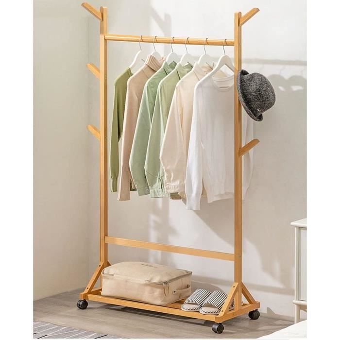 Porte manteau Portant Vêtement avec Etagères à Chaussures Penderie à Vêtement pour Chambre Porte manteau Portant Vêtement avec Etagères à Chaussures Penderie à Vêtement pour Chambre
