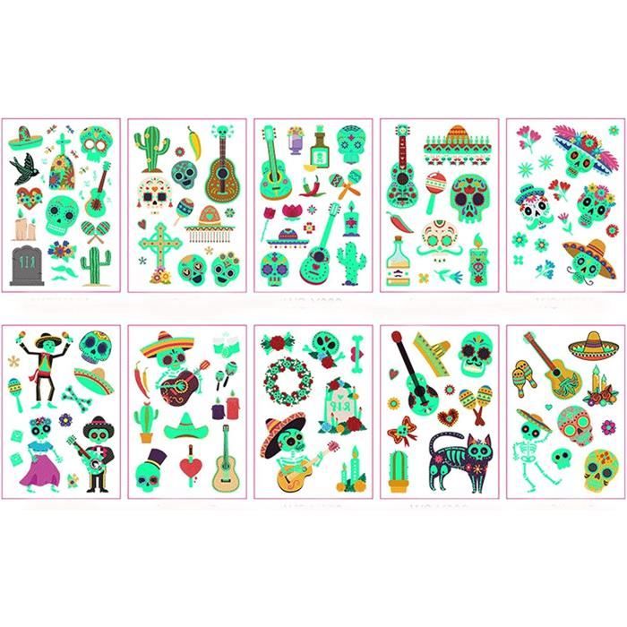 50 Tatouages Temporaires Feuille D'or Cowgirl - 4 Feuilles 20,96x15,24 Cm, Motifs Western (chevaux, Cactus, Bottes...) Pour Fête Anniversaire Thème