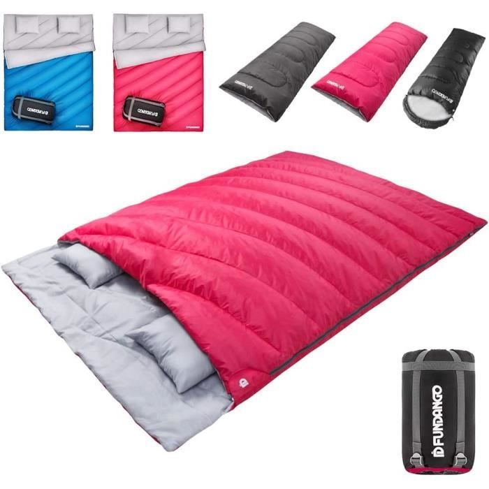 LISacs de Couchage Doubles pour Adultes Grand Duvet 2 Personnes Épais avec Deux Oreillers