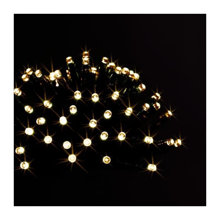 Guirlande lumineuse d'extérieur solaire 100 LED Blanc chaud sur 10 Mètres - Feeric Christmas