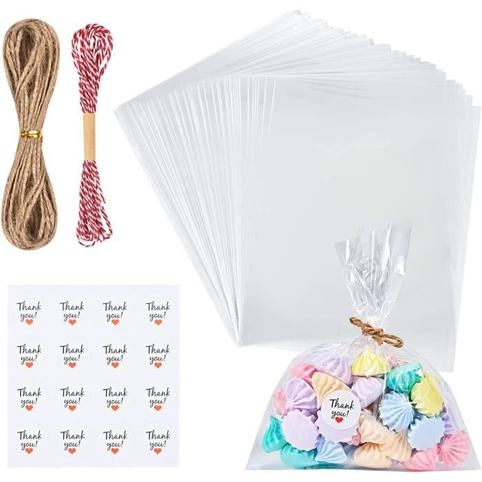 80 Pièces Sachets Transparents Bonbons Sachet en Cellophane Sachet