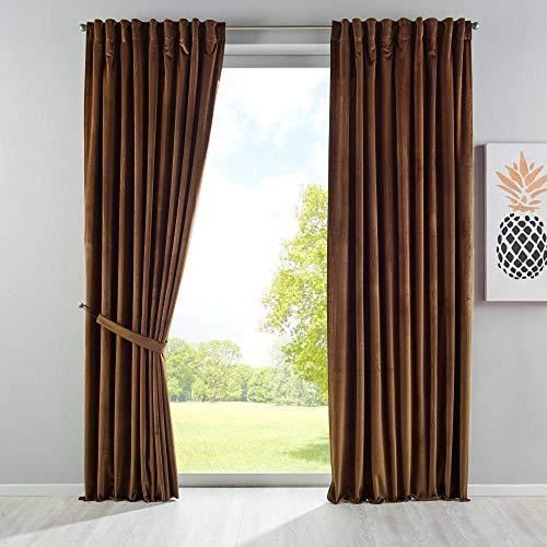 R/églable Gardinenbox Rideau occultant Milano en Velours Opaque avec Cordon de Serrage et Bande de Repassage Blackout 100/% Polyester 235 x 135 cm Cr/ème