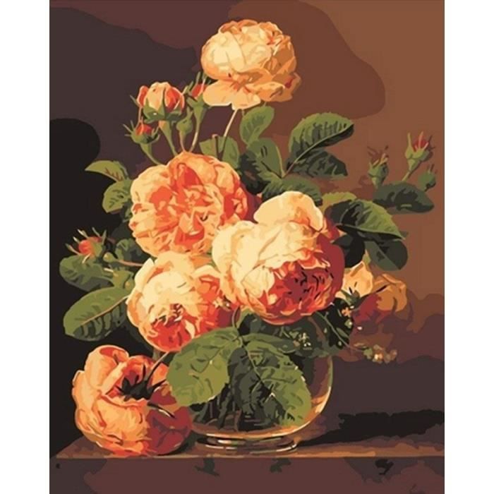 kit de Peinture par Numéros - Bouquet of Peonies - Lanarte | Les Ciseaux Magiques