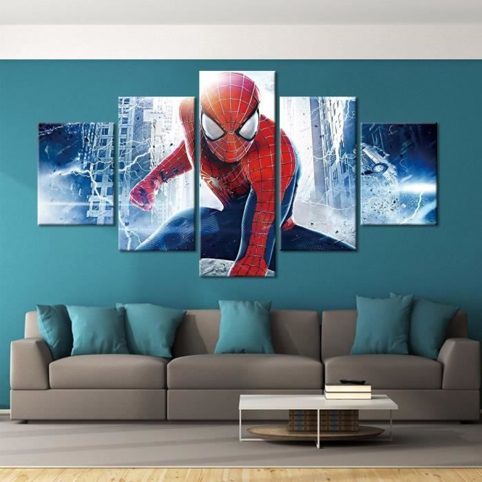 BLJ-894 Toile Mur Art Photos 5 Pièce Spider Man Peinture Impressions  Modernes Affiche Décor À La Maison Oeuvre (Sans cadre) - Cdiscount Maison