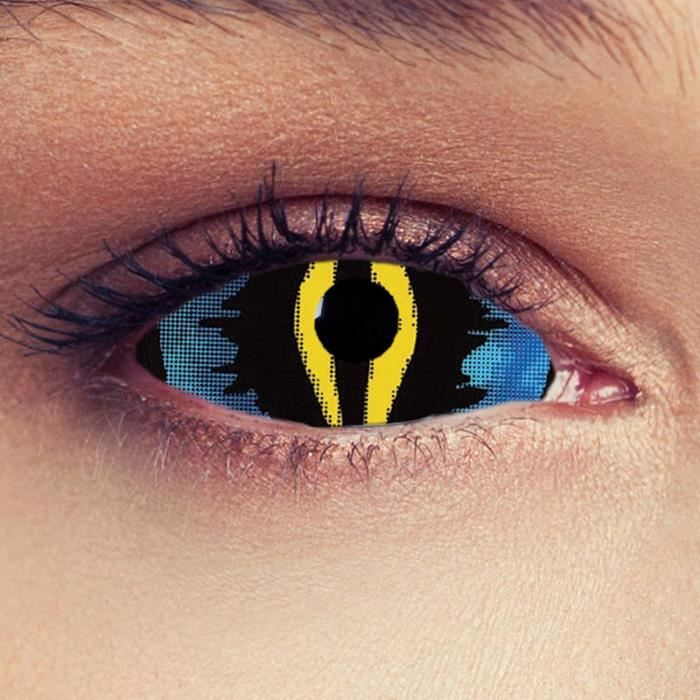 Lentilles De Couleur Designlenses Deux 22mm Full Sclera Lentilles De Couleur Sclerotique Oeil De Chat Bleu Et Jaune San Achat Vente Lentilles De Contact Mixte Cdiscount