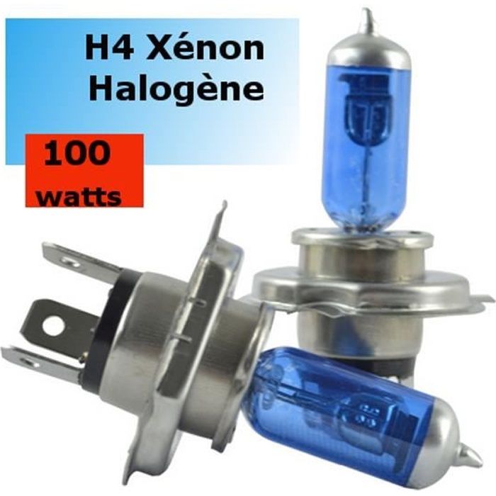 2 Ampoules compétition H4 100W - effet xenon-halogene-