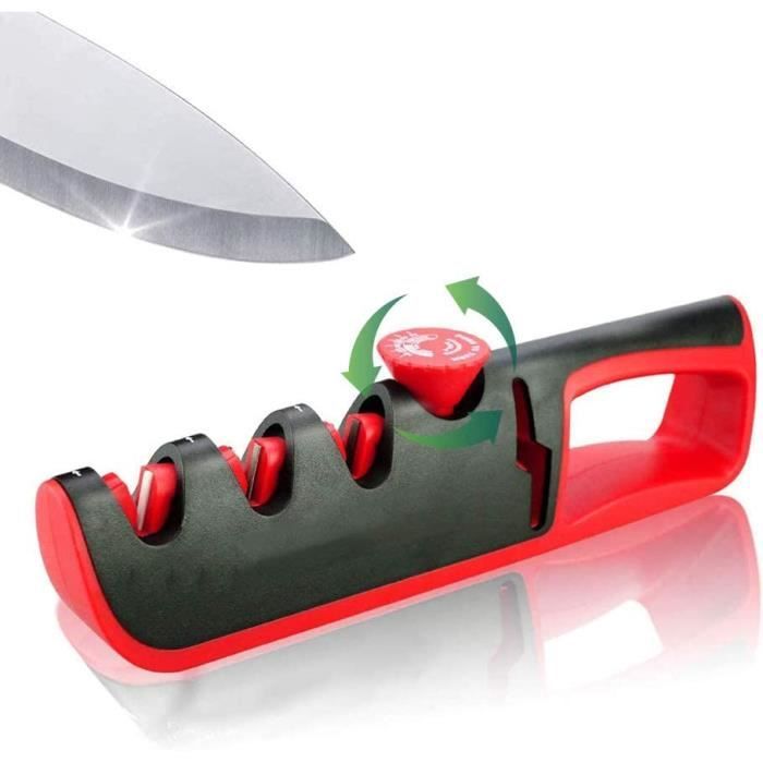 Aiguiseur de couteaux manuel ajustable multifonction, 4 en 1 professionnel  affuteur avec base antidérapante et revêtement en acier - Cdiscount Maison