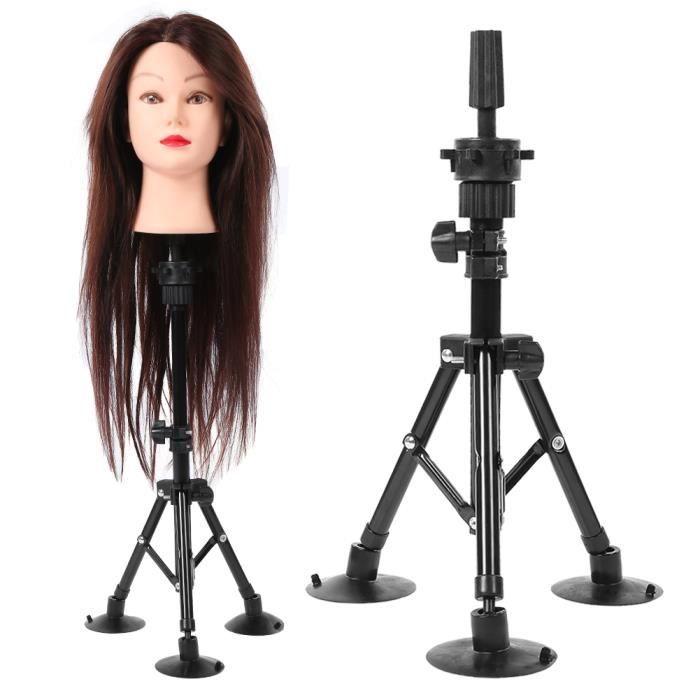 Tête De Perruque De 23 Pouces, Tête De Mannequin D'entraînement En Toile  Affichant Une Tête De Mannequin De Coiffure Sur Un Trépied Avec Kit  D'installation De Perruque En Dentelle, Broches T/c, Clips