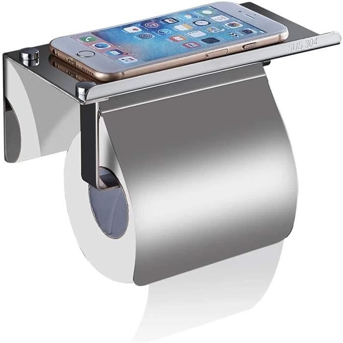Support de Rouleau de Papier en Alliage d'Aluminium pour Toilettes Sans Perçage Support de Rangement pour Téléphone de Salle de Bain avec Accessoires d'Installation Support de Rouleau de Papier en Alliage d'Aluminium pour Toilettes Sans Perçage Support de Rangement pour Téléphone de Salle de Bain avec Accessoires d'Installation