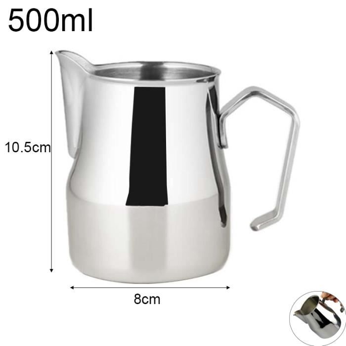 Pichet à Lait En Acier Inoxydable 1500ml - WENYOG Tasse à Mousse Latte Art Cappuccino Expresso, Bec Anti-Goutte, Idéal Café Barista