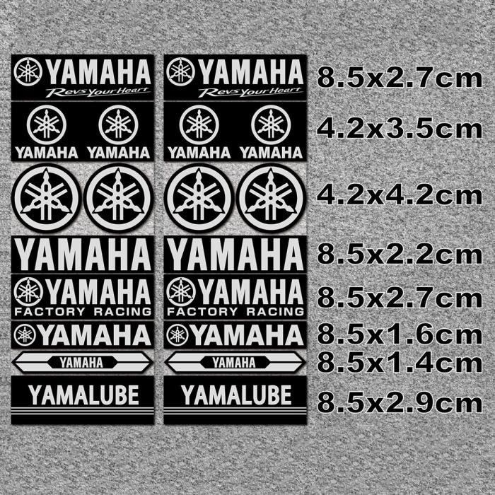 Yamaha Blanc - Autocollant réfléchissant en vinyle pour casque de moto Yamaha, autocollant de réservoir avec
