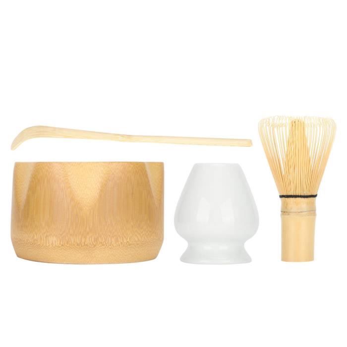 Ensemble Matcha Bambou Céramique Complet - Bol 580ml, Fouet, Cuillère, Porte-Fouet - Rituel Authentique