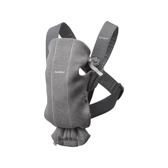 Porte-bébé physiologique BABYBJÖRN Mini en jersey 3D gris foncé - Pour bébés de 0 à 4 mois