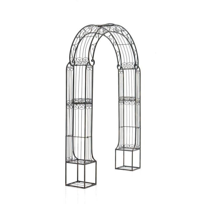 Arche De Jardin En Fer Forgé 220 Cm – Blanc, Pour Rosiers Grimpants, Mariage, Décoration Extérieure