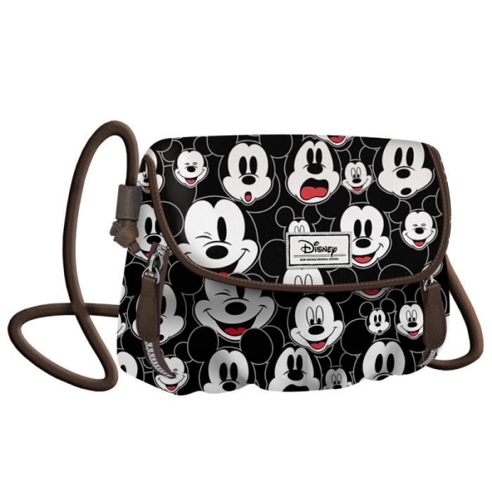 Sac à Main Velours Noir à Motif Mickey Mouse - Disney - Neuf Avec étiquettes