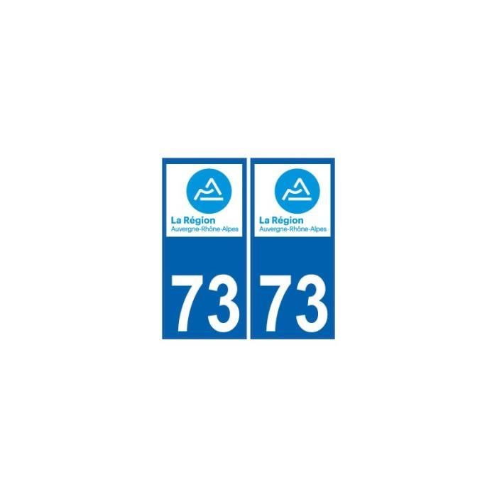 Autocollant plaque immatriculation voiture dpt 73 Savoie