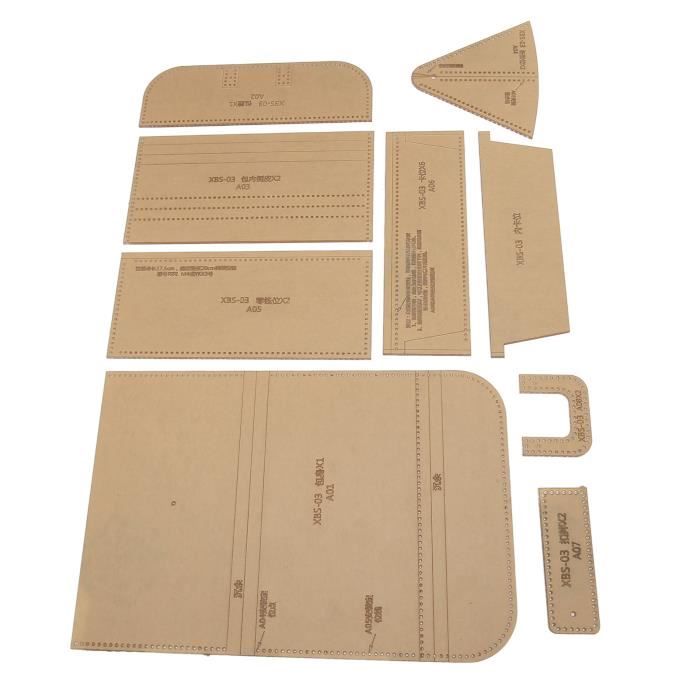 2 Sets De Pochoirs Acrylique Pour Fabriquer Sacs Et Portefeuilles En Cuir - Modèles Transparents Avec Marquages - DIY Et Artisanat