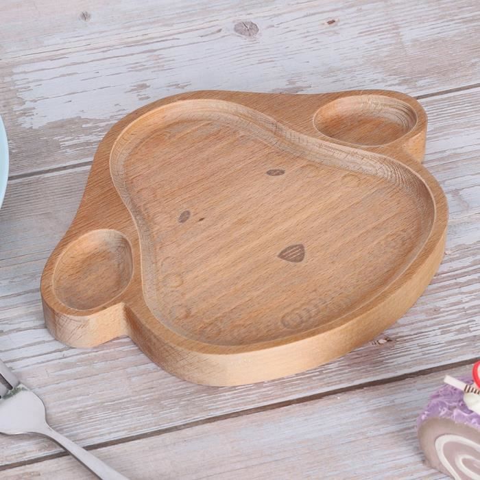 MAD Assiette en bois mignon plat divis bol plateau de service ...