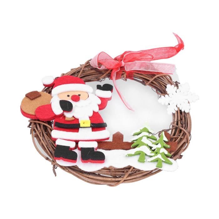 Toyvian – Couronne De Noël Rouge Avec Pommes De Pin – Décor Porte Ou Mur – Guirlande Festive 30x30 Cm