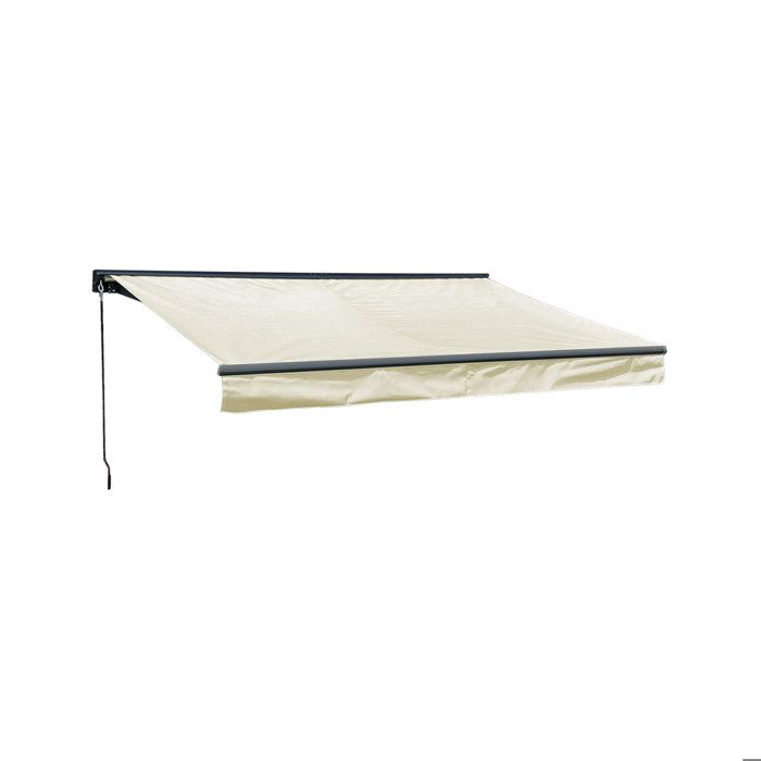 Store banne SAULE 295 × 25m avec semi-coffre - Toile beige et structure grise