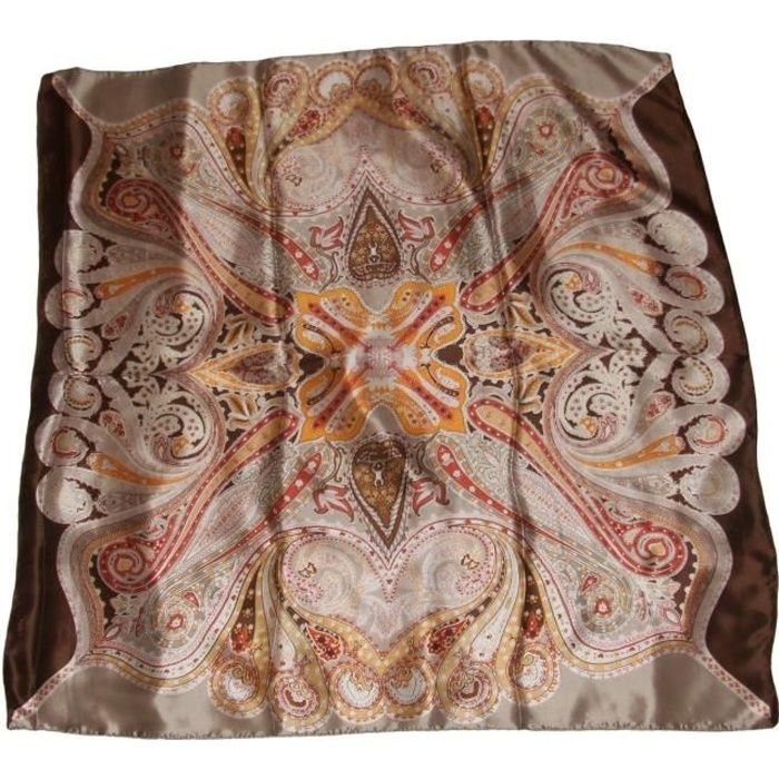 Foulard Carré Bandana 54x54 Cm – Motif Cachemire, Polyester Doux | Multifonction : Cou, Tête, Sac, Accessoire