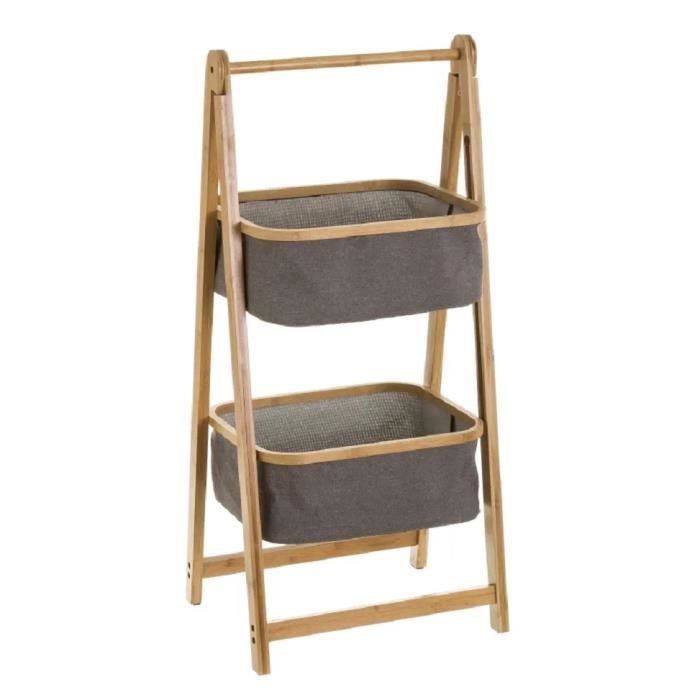 JUANIO Etagère, Meuble De Rangement Avec 2 Niches En Bois Coloris Blanc