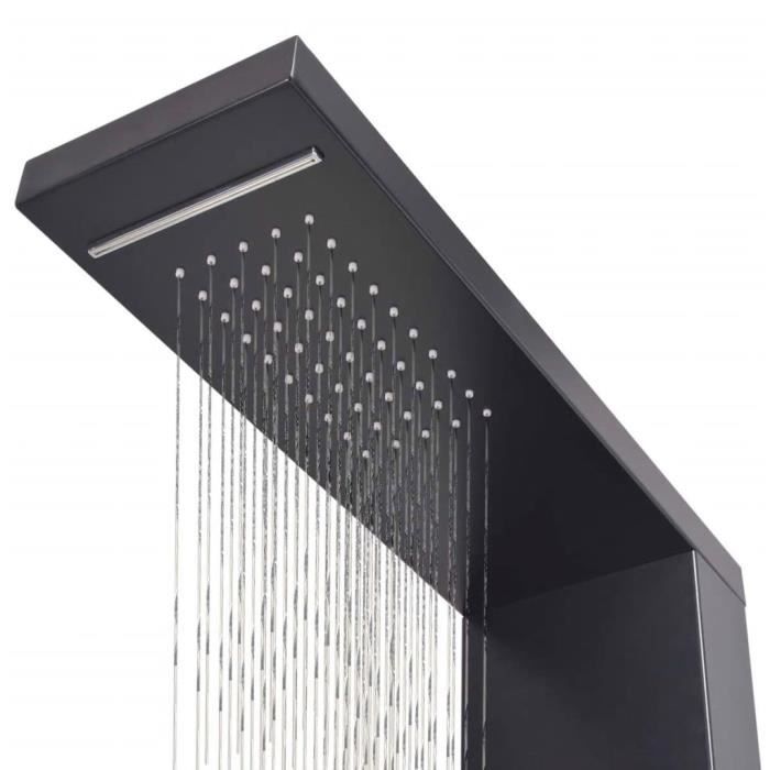 KIMISS Système de panneau de douche Aluminium Mat Noir-LEF