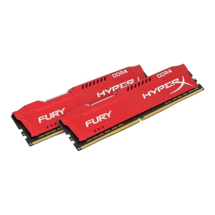 Vente Memoire PC HyperX FURY DDR4 16 Go: 2 x 8 Go DIMM 288 broches 2933 MHz - PC4-23400 CL17 1.2 V mémoire sans tampon non ECC rouge pas cher Vente Memoire PC HyperX FURY DDR4 16 Go: 2 x 8 Go DIMM 288 broches 2933 MHz - PC4-23400 CL17 1.2 V mémoire sans tampon non ECC rouge pas cher