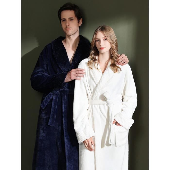 1PCS Peignoir de Bain pour Femme et Homme avec taille M blanc A17 Cdiscount Maison