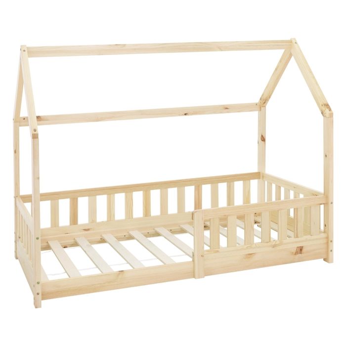 ML-Design Lit dEnfant en Bois de Pin Massif Naturel 160x80 cm Protection Contre les Chutes Toit et Sommier á Lattes ML-Design Lit dEnfant en Bois de Pin Massif Naturel 160x80 cm Protection Contre les Chutes Toit et Sommier á Lattes