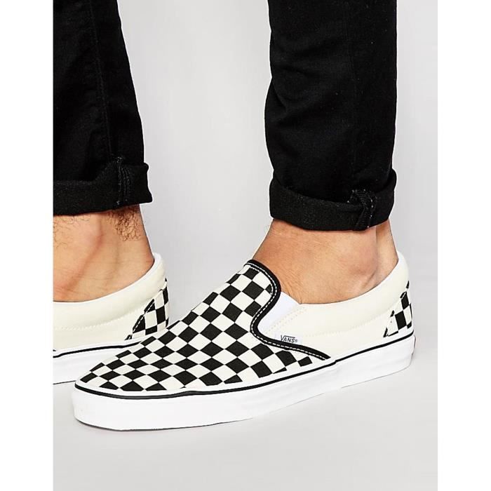 vans damier noir et blanc lacet