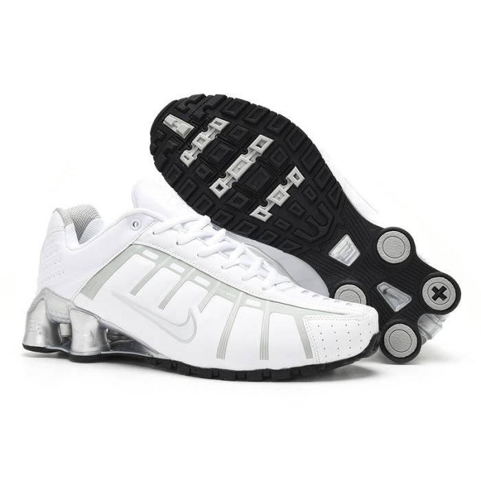 Baskets Nike SHox NZ Troisieme generation AUTREMENT Blanc Synthetique Lacets Plat Adulte Mixte Cdiscount Sport